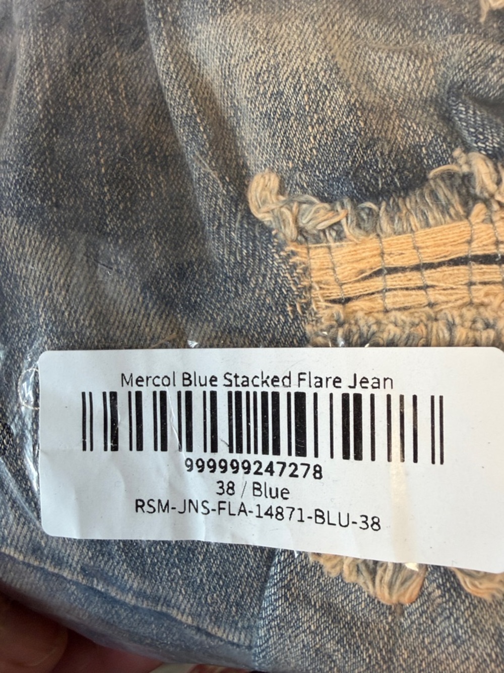 Mercol Blue Stacked Flare Jean - Blue